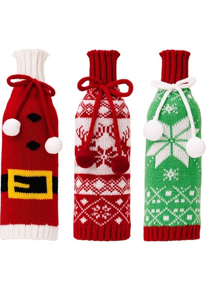 3 Adet Noel Şarap Şişesi Kapağı Süslemeleri Şarap Şişesi Kapağı Noel Süslemeleri, Parti Hediyeleri 3,9X10,6 Inç (Yurt Dışından) fiyatları