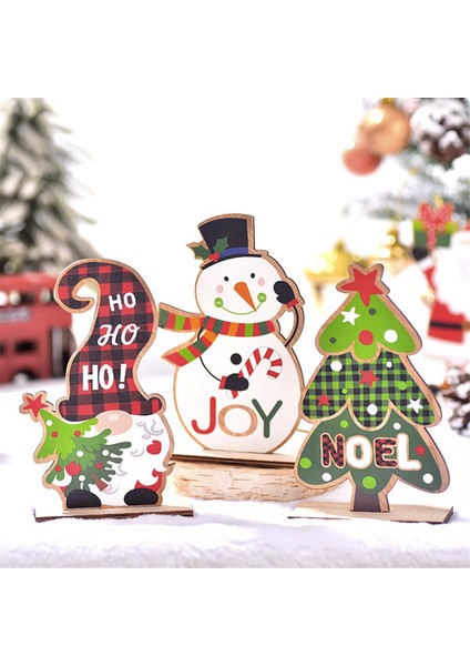 Noel Masaüstü Dekorasyonu - Noel Baba Noel Süslemeleri 4 Stilde Ahşap Noel Süsleri (Yurt Dışından) fiyatları