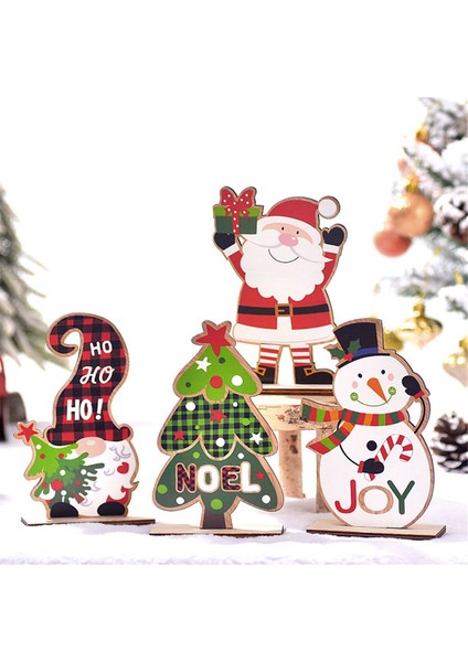 Noel Masaüstü Dekorasyonu - Noel Baba Noel Süslemeleri 4 Stilde Ahşap Noel Süsleri (Yurt Dışından) fırsatları