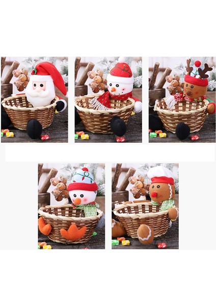 Noel Şeker Sepeti Saklama Kabı Dekorasyonu Noel Baba Saklama Sepeti Noel Dekoru Parti Dekoru Kap Hediyesi - C (Yurt Dışından) fırsatları