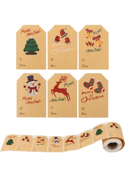 Noel Etiket Çıkartmaları, Etiket Çıkartmaları, 250 Adet/rulo Etiket Tatil Hediye Çıkartmaları, 6 Stil (Yurt Dışından) modelleri