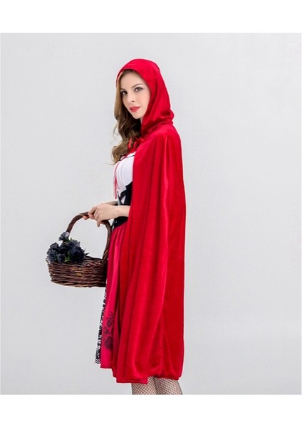 Kadın Gotik Kırmızı Başlıklı Kız Kostümü Kapüşonlu Pelerin Noel Cadılar Bayramı Parti Elbisesi Pelerinli Yetişkin Rol Yapma Oyunu M (Yurt Dışından) fırsatları