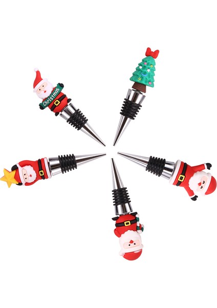 5 Parça Şarap Şişesi Tıpası, Şarap Tıpası, Noel Dekoratif Şarap Koruyucu, Yeniden Kullanılabilir Şarap Mantarları ve Içecek Şişesi Tıpaları (Yurt Dışından) fırsatları