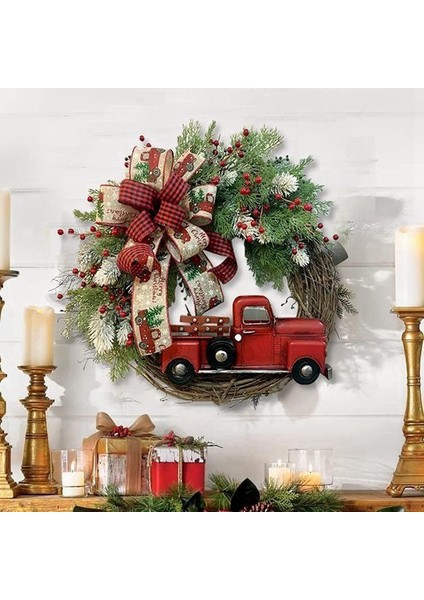 17,7 Inç Noel Çelengi Dekor Çelengi Yapay Çiçek Çelengi Noel ve Yeni Yıl Dekorasyonu Için Mükemmel (Yurt Dışından) indirimleri