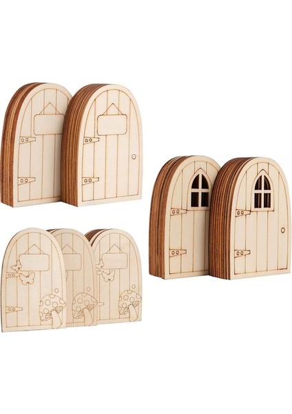 60 Adet Boyasız Ahşap Peri Kapısı Boş Bahçe Kapısı Kendin Yap Noel El Sanatları Süslemeleri Için Oyuk Ahşap Kapı (Yurt Dışından) fiyatları