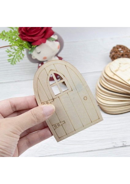 60 Adet Boyasız Ahşap Peri Kapısı Boş Bahçe Kapısı Kendin Yap Noel El Sanatları Süslemeleri Için Oyuk Ahşap Kapı (Yurt Dışından) modelleri