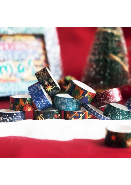 Noel Washi Bant Seti 12 Rulo Kış Süslemeleri Sanat, Kendin Yap El Sanatları, Günlükler, Planlayıcılar ve Paketleme Için (Yurt Dışından) fırsatları