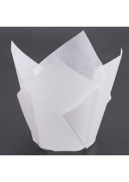 50 Adet Lale Kek Kalıbı, Lale Pişirme Kağıdı Kek ve Muffin Kalıpları Ağartılmamış Pişirme Kapları Kek Beyazı (Yurt Dışından)