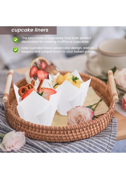 50 Adet Lale Kek Kalıbı, Lale Pişirme Kağıdı Kek ve Muffin Kalıpları Ağartılmamış Pişirme Kapları Kek Beyazı (Yurt Dışından) indirimleri