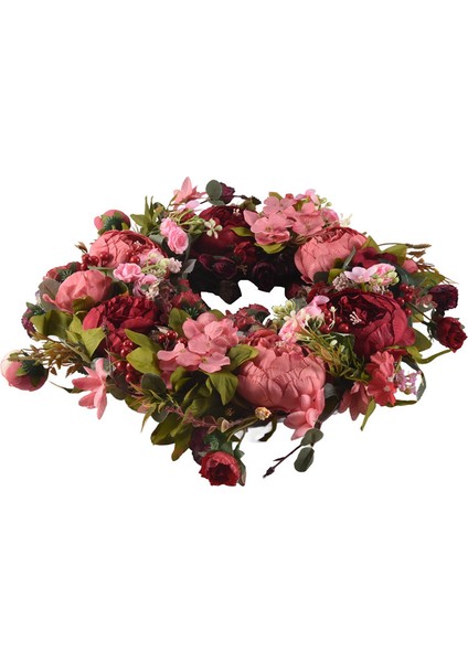 Dekoratif Kapı Çelengi, Ipek Çiçek Şakayık Başlı Çiçek Çelengi 40 cm El Yapımı Çelenk Sonbahar Kış Dış Mekan Sergilemesi Için Kırmızı (Yurt Dışından) modelleri