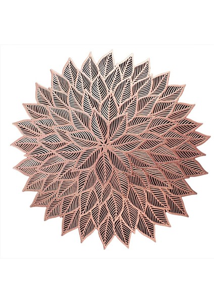 6'lı Amerikan Servis Seti, Yuvarlak Içi Boş Çiçekli Amerikan Servisleri Yemek Masası Için Preslenmiş Gül Altın (Yurt Dışından) fiyatları