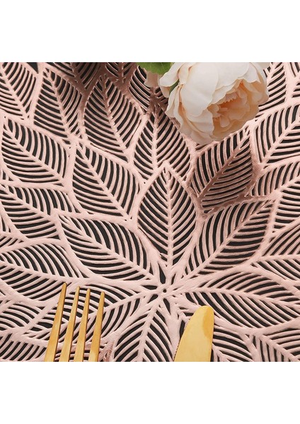 6'lı Amerikan Servis Seti, Yuvarlak Içi Boş Çiçekli Amerikan Servisleri Yemek Masası Için Preslenmiş Gül Altın (Yurt Dışından) fırsatları