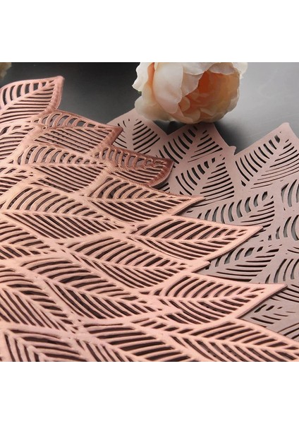 6'lı Amerikan Servis Seti, Yuvarlak Içi Boş Çiçekli Amerikan Servisleri Yemek Masası Için Preslenmiş Gül Altın (Yurt Dışından) indirimleri