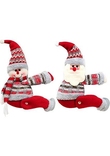2'li Noel Perde Tokası Bağlama Seti, Sevimli Noel Baba - Perde Tutma Bağları, Ev Için Noel Tatili Dekoru (Yurt Dışından)