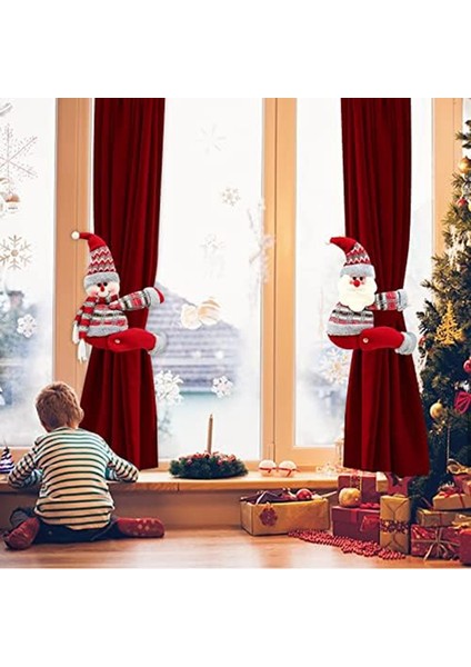 2'li Noel Perde Tokası Bağlama Seti, Sevimli Noel Baba - Perde Tutma Bağları, Ev Için Noel Tatili Dekoru (Yurt Dışından) modelleri