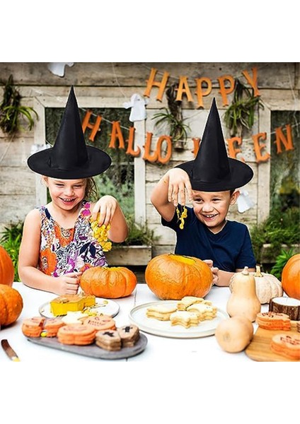 Cadılar Bayramı Partisi Dekorasyon Aksesuarları Cosplay Büyücü Şapka Dekorasyonu Için 10 Parça Cadılar Bayramı Kostümü Siyah Cadı Şapkası (Yurt Dışından) modelleri