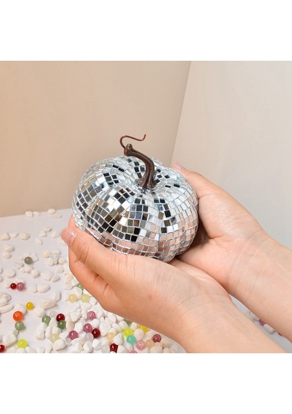 Gümüş Aynalı Disko Topu, Balkabağı Şeklinde Disko Topu, Dj Kulüp Partisi Için Uygun, Cadılar Bayramı Yansıtıcı Balkabağı Topu 15 cm (Yurt Dışından) modelleri