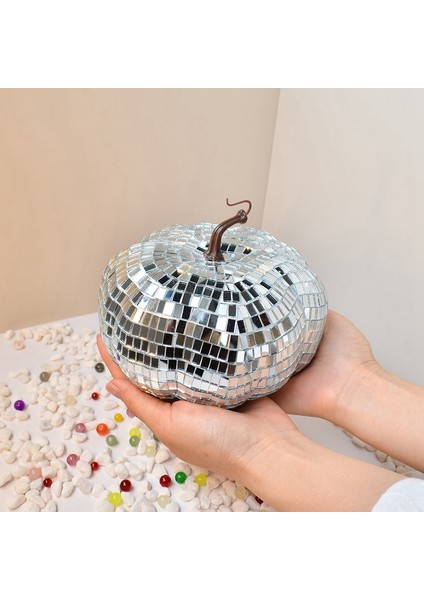 Gümüş Aynalı Disko Topu, Balkabağı Şeklinde Disko Topu, Dj Kulüp Partisi Için Uygun, Cadılar Bayramı Yansıtıcı Balkabağı Topu 15 cm (Yurt Dışından) indirimleri