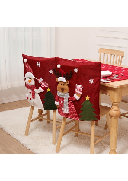 Noel Sırt Sandalye Kılıfları, Yemek Odası Sandalye Kılıfları, Akşam Yemeği Sandalye Kılıfları, Noel Ziyafeti Sandalye Kılıfı, Mutfak Sandalye Kılıfı, Yemek Odası Dekoru (Yurt Dışından)