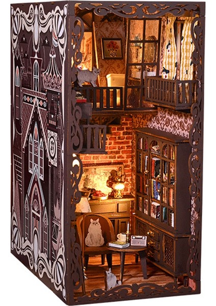 Kendin Yap Kitap Köşesi Seti, Kendin Yap Bodrum Kitaplık Ek Dekoru, Işıklı, Çocuklar/yetişkinler Için 3D Ahşap Bulmaca Dekoratif (Yurt Dışından) fiyatları