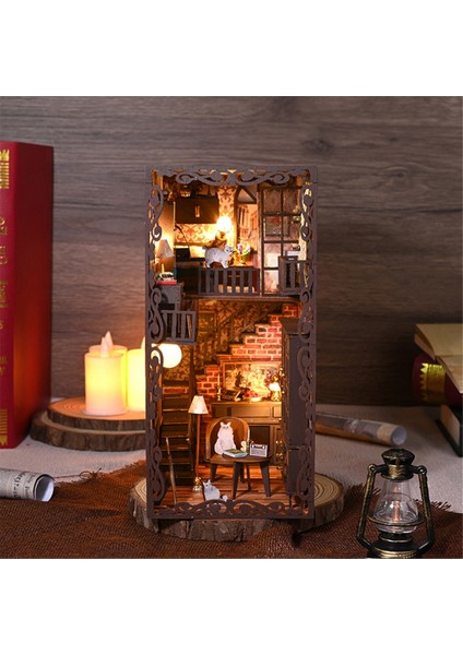 Kendin Yap Kitap Köşesi Seti, Kendin Yap Bodrum Kitaplık Ek Dekoru, Işıklı, Çocuklar/yetişkinler Için 3D Ahşap Bulmaca Dekoratif (Yurt Dışından) fırsatları