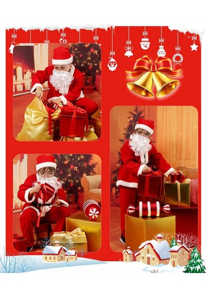 Erkekler Için Noel Baba Kostümü Noel Noel Baba Kostümü Yetişkin Noel Baba Takımı Profesyonel Noel Baba Kıyafeti Cosplay Parti Takımı 7 Adet (Yurt Dışından) modelleri