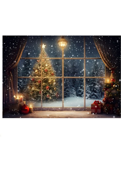 210X150CM Noel Arka Plan Bezi Noel Ağacı Kar Tanesi Parti Dekorasyonu Çocuk Fotoğrafçılığı Arka Plan Bezi, H (Yurt Dışından)