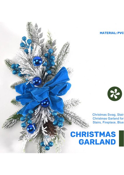 Noel, Merdiven, Kapı, Şömine, Pencere, Dış Mekan Iç Mekan Noel Dekoru Için Mavi Noel Çelengi (Yurt Dışından) indirimleri