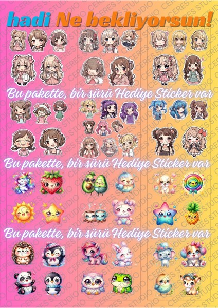 Şeffaf Kawaii Sticker Etiket Eğlenceli Tasarım 10 Adet Renkli ve Kullanışlı fiyatları