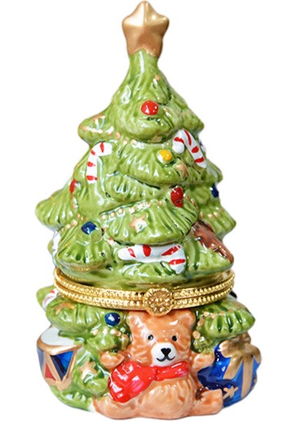 Yeşil Biblo Kutusu Süsleri Noel - Kutu Yüzük Tutucu Düzenleyici Sergileme Mücevher Tutucu Noel Takıları Küpeler Için (Yurt Dışından)