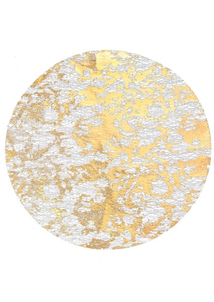 Tek Kullanımlık Yuvarlak Gül Altın Amerikan Servisi Parlak Metal ve Altın Rengi Ince Örgü Mat. Yemek Masası Dekorasyonu (Yurt Dışından)