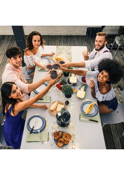 Tek Kullanımlık Yuvarlak Gül Altın Amerikan Servisi Parlak Metal ve Altın Rengi Ince Örgü Mat. Yemek Masası Dekorasyonu (Yurt Dışından) fiyatları