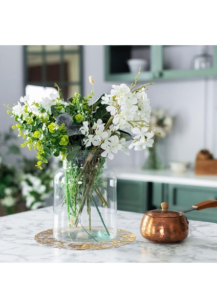 Tek Kullanımlık Yuvarlak Gül Altın Amerikan Servisi Parlak Metal ve Altın Rengi Ince Örgü Mat. Yemek Masası Dekorasyonu (Yurt Dışından) fırsatları