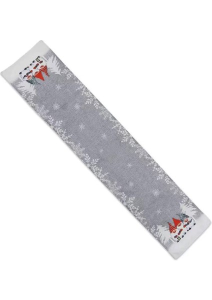 Gri Noel Masa Örtüsü Noel Dekorasyon Malzemeleri Kumaş Masa Örtüsü Noel Masa Dekorasyonu (Yurt Dışından)