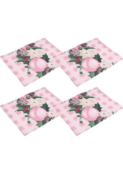 4 Adet Noel Ağacı Kar Pembesi Noel Masa Örtüleri Kışlık Masa Örtüleri Mutfak Yemek Odası Dekorasyonu Için (Yurt Dışından) fırsatları