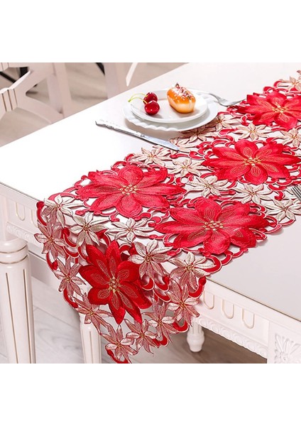 Noel Masa Örtüsü, Atatürk Çiçeği Yaprağı Işlemeli Masa Örtüleri, Noel Süslemeleri Için 15 x 59 Inç (Yurt Dışından) fiyatları