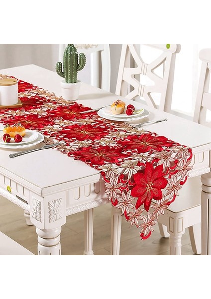 Noel Masa Örtüsü, Atatürk Çiçeği Yaprağı Işlemeli Masa Örtüleri, Noel Süslemeleri Için 15 x 59 Inç (Yurt Dışından) fırsatları