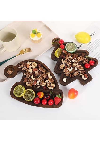 Noel Ağacı Tepsisi Sevimli Ev Ahşap Meyve Yemek Tabağı Kek Tatlı Tabağı Eğlence, Kahvaltı, Sehpa (Yurt Dışından) fiyatları