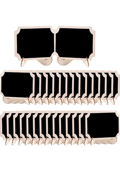 Parti Büfesi Için 30 Adet Mini Kara Tahta Tabela Gıda Etiketleri, Ahşap Küçük Kara Tahta Tabelaları (Dikdörtgen) (Yurt Dışından) fiyatları