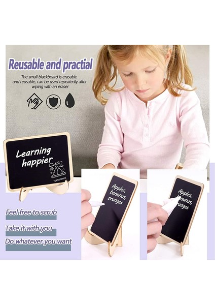 Parti Büfesi Için 30 Adet Mini Kara Tahta Tabela Gıda Etiketleri, Ahşap Küçük Kara Tahta Tabelaları (Dikdörtgen) (Yurt Dışından) fırsatları