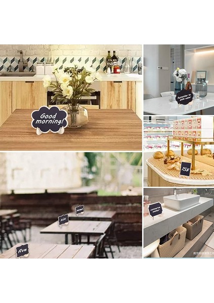 Parti Büfesi Için 30 Adet Mini Kara Tahta Tabela Gıda Etiketleri, Ahşap Küçük Kara Tahta Tabelaları (Dikdörtgen) (Yurt Dışından) indirimleri