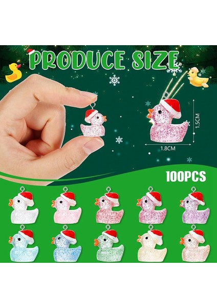 Noel Mini Reçine Ördekler Işıklı Noel Minik Ördek Mini Reçine Hayvanlar Minyatür Karanlıkta Parlayan Ördek Takıları, 100 Adet (Yurt Dışından) modelleri
