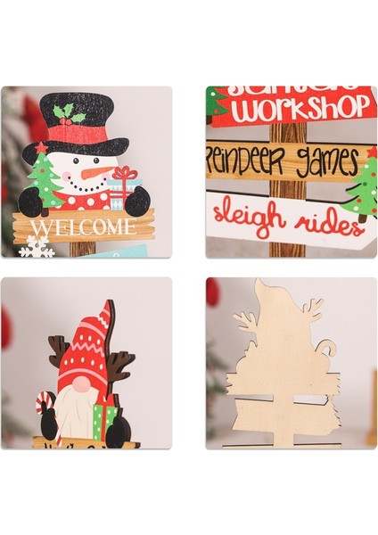 3 Parça Masaüstü Noel Ağacı Noel Baba Kendin Yap Dekorasyon Ahşap Noel Işaretleri Plaketi Noel Dekorasyonu (Yurt Dışından) fırsatları
