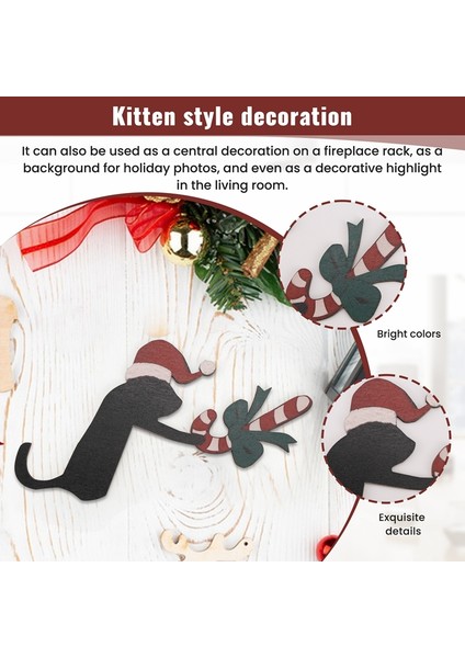Noel Kapı Köşesi Tabelası Ahşap Kedi Kapı Üstü Dekoru, Duvar Için Ahşap Kapı Çerçevesi Süsü Kedi Heykeli Sanat Figürü (Yurt Dışından) fiyatları