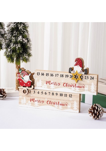 Noel Geri Sayım Takvimi Ahşap Noel Tatil Ahşap Advent Takvimi Geri Sayım Dekor Süsü Noel Baba Advent Takvimi (Yurt Dışından) fiyatları