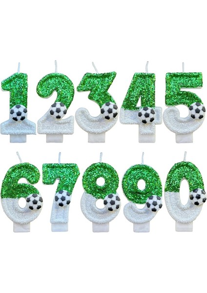 Futbol Mumları 0-9 Numaralı Yeşil Parıltılı Doğum Günü Yaratıcıları Erkek Çocuk Partisi Pasta Üstü Dekorasyonu Için Futbol Mumu (Yurt Dışından) fiyatları