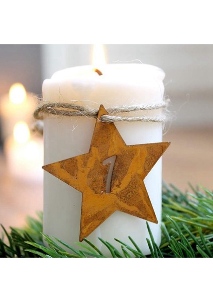 Parça Noel Pas Rakamlı Dekoratif Advent Çelengi, Eskitilmiş Metal, Noel Yuvarlak (Yurt Dışından) indirimleri