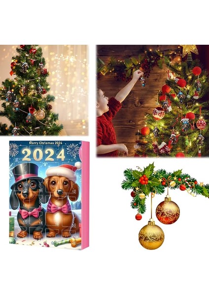 2024 Dachshund Advent Takvimi 24 Günlük Noel Koleksiyonluk Komik Köpek Seti Çocuklar Için Noel Advent Takvimi Hediyeleri (Yurt Dışından) modelleri