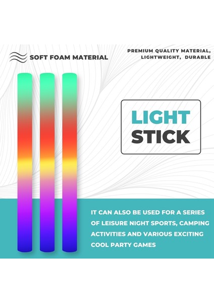 20 Adet Toplu Renkli LED Işıklı Çubuklar Rgb LED Işıklı Köpük Çubuk Tezahürat Tüpü Koyu Işık Doğum Günü Düğün Parti Malzemeleri (Yurt Dışından) indirimleri