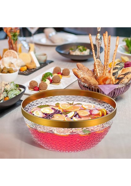 Plastik Punç Kasesi, Düğünler, Barbeküler, Kokteyller, Salatalar, Atıştırmalıklar Için Altın Kaplamalı Şeffaf Içecek Seti, Kolay Temizlenir (Yurt Dışından) fırsatları